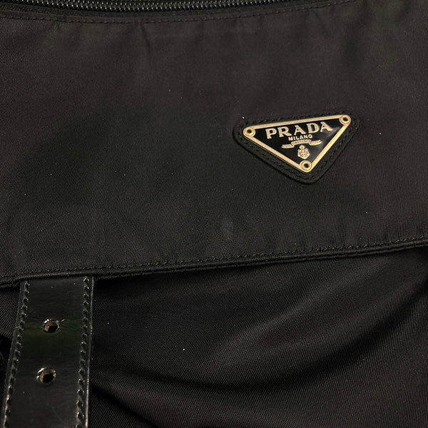 プラダ B6671 ブラック ナイロン レザー ショルダーバッグ レディース PRADA 【中古】