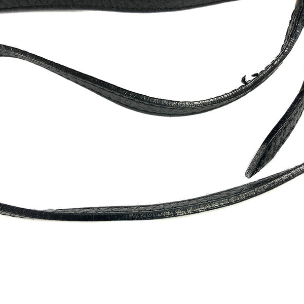 グッチ シェリー 131447 ブラック マルチカラー レザー コットン ショルダーバッグ レディース GUCCI 【中古】