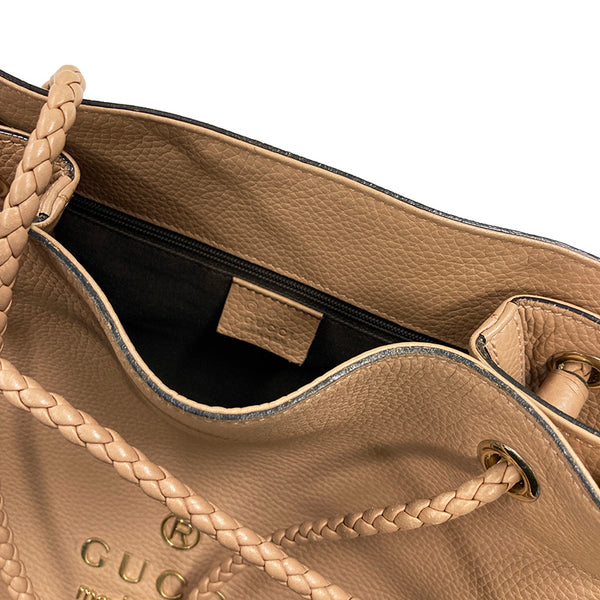 グッチ 419689 ベージュ レザー トートバッグ レディース GUCCI 【中古】