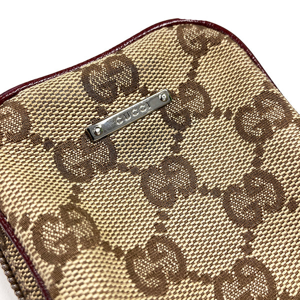 グッチ GGキャンバス 115249 ベージュ レッド キャンバス レザー シガレットケース レディース GUCCI 【中古】