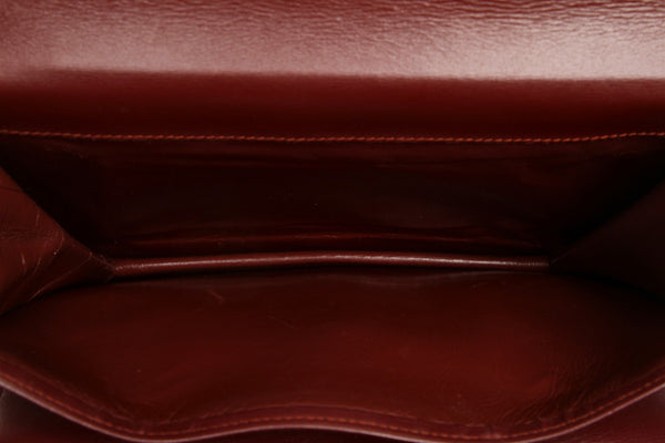 カルティエ ワインレッド レザー セカンドバッグ レディース CARTIER 中古