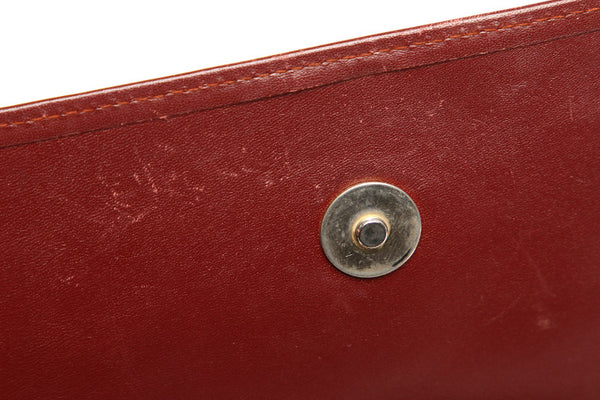 カルティエ ワインレッド レザー セカンドバッグ レディース CARTIER 中古