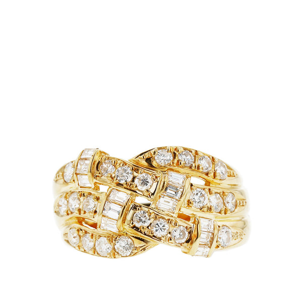 K18YG イエローゴールド ダイヤ1.00ct リング 指輪 レディース 12号 【中古】