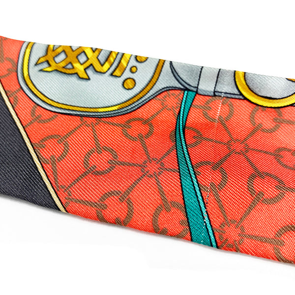 エルメス ツイリー オレンジ シルク スカーフ レディース HERMES 【中古】
