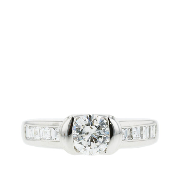 Pt900 プラチナ ダイヤ0.79ct ダイヤ0.504ct リング 指輪 レディース 11.5号 【中古】
