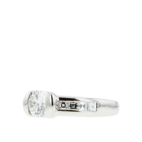 Pt900 プラチナ ダイヤ0.79ct ダイヤ0.504ct リング 指輪 レディース 11.5号 【中古】