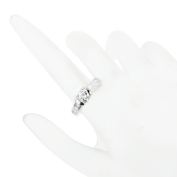 Pt900 プラチナ ダイヤ0.79ct ダイヤ0.504ct リング 指輪 レディース 11.5号 【中古】