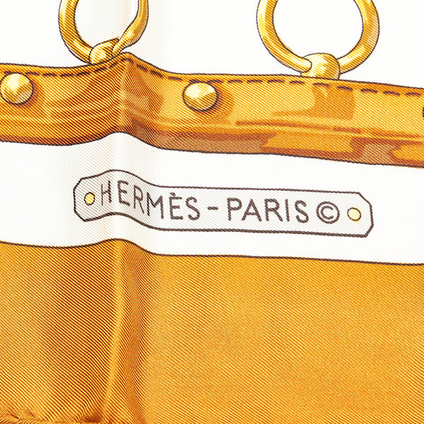 エルメス カレ90 AUX CHAMPS フィールドヘ シルク スカーフ レディース HERMES 【中古】