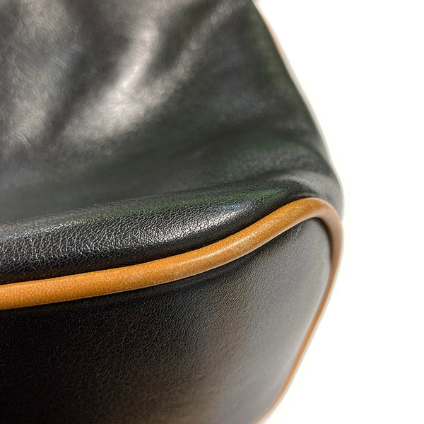 セリーヌ ブラゾン ブラック ブラウン レザー ショルダーバッグ  CELINE 【中古】
