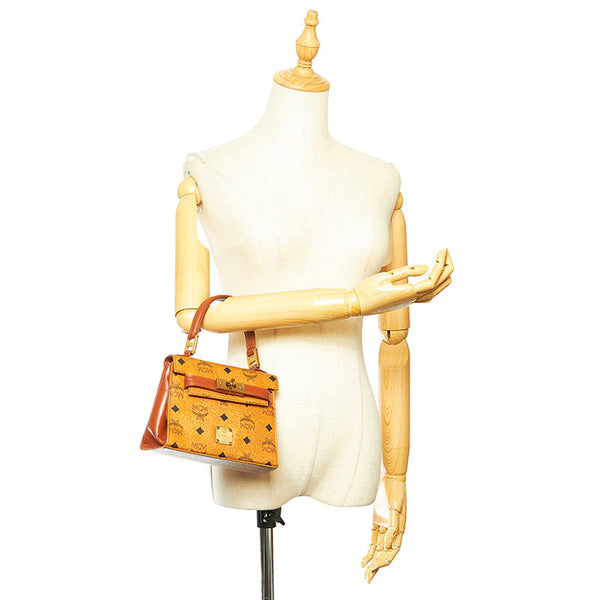 エム シー エム ブラウン レザー ハンドバッグ レディース MCM 中古