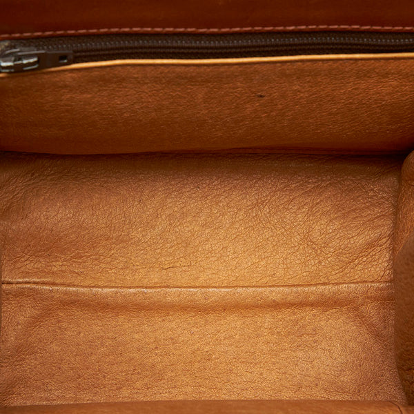 エム シー エム ブラウン レザー ハンドバッグ レディース MCM 中古