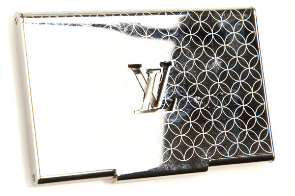 ルイ ヴィトン ポルト カルト シャンゼリゼ M65227 シルバー メタル カードケース レディース LOUIS VUITTON 中古