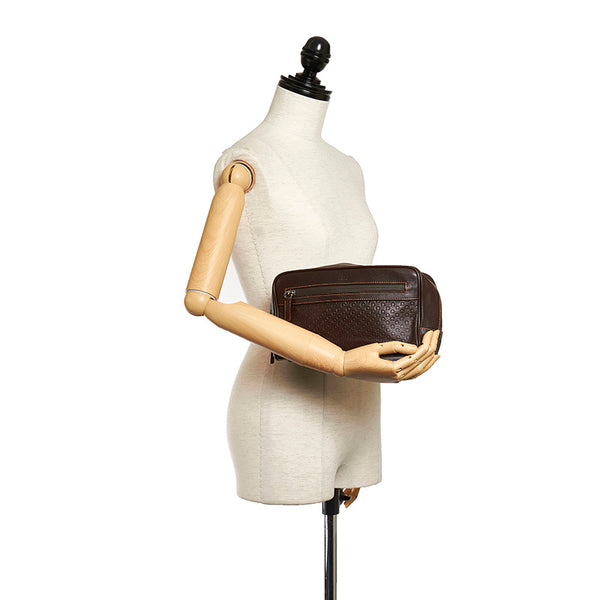 オメガ ブラウン レザー セカンドバッグ メンズ OMEGA 【中古】