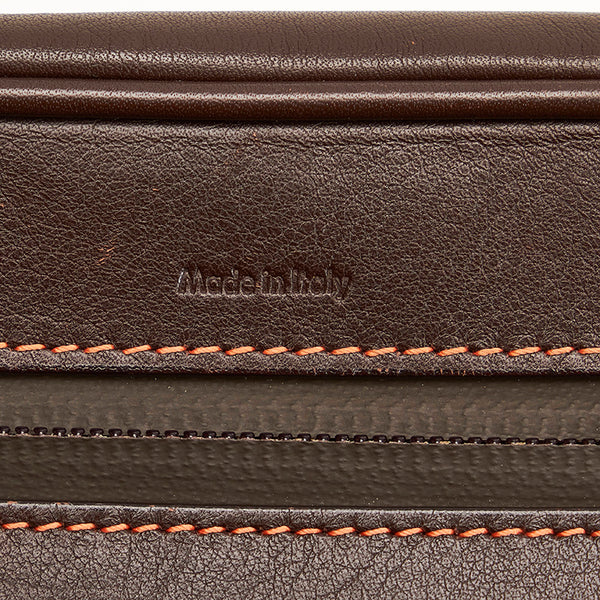 オメガ ブラウン レザー セカンドバッグ メンズ OMEGA 【中古】