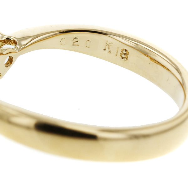 K18YG イエローゴールド ブルートパーズ ダイヤ0.20ct リング 指輪 レディース 11号 【中古】
