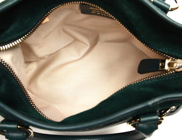 サルヴァトーレフェラガモ グリーン スウェード レザー ハンドバッグ レディース Salvatore Ferragamo 【中古】