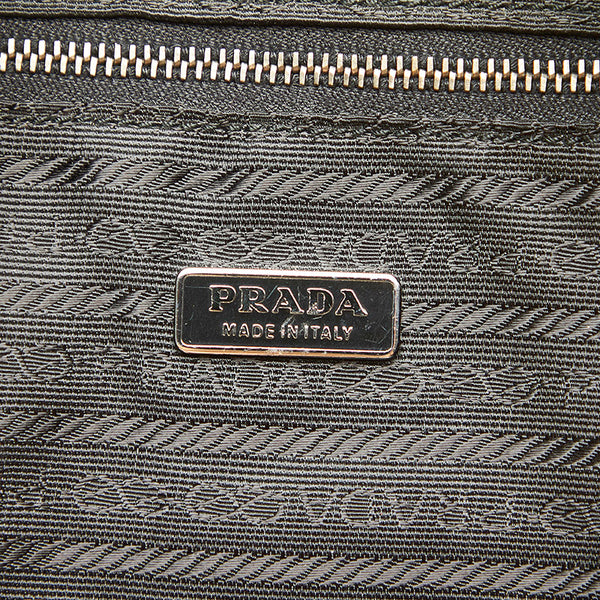 プラダ ブラック ナイロン レザー ショルダーバッグ レディース PRADA 【中古】