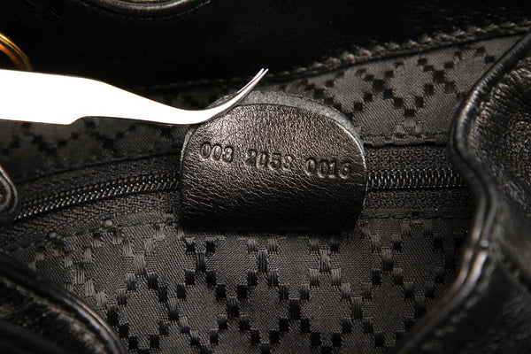 グッチ バンブー 003 2058 0016 ブラック レザー リュック バックパック レディース GUCCI 中古