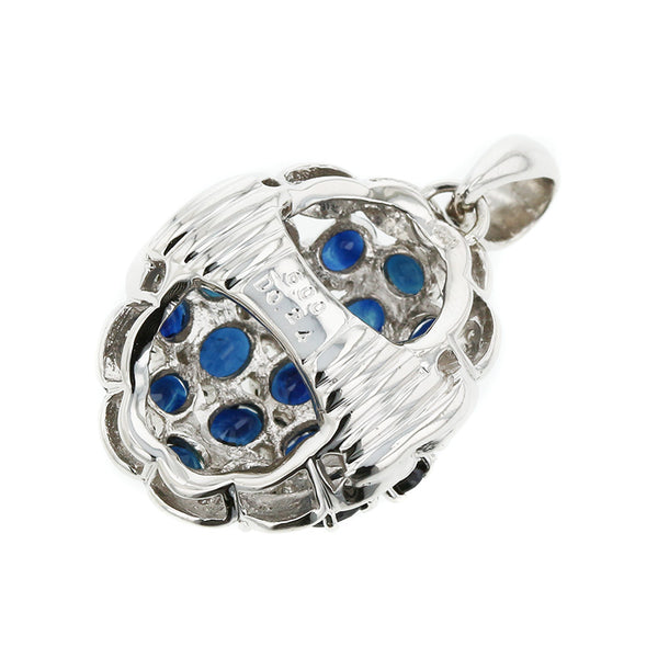 Pt850 プラチナ サファイア6.00ct ダイヤ0.24ct ペンダントトップ レディース 【中古】
