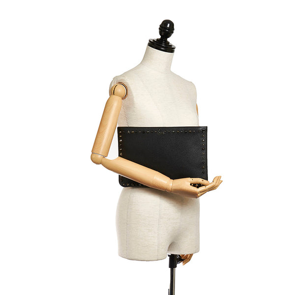 クリスチャンルブタン スタッズ ブラック レザー クラッチバッグ メンズ Christian Louboutin 【中古】