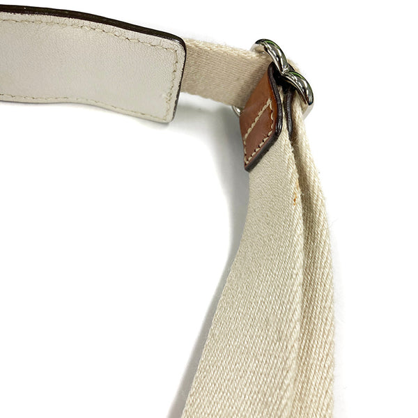 コーチ ミニシグネチャー 斜め掛け ショルダーバッグ ホワイト キャンバス レザー レディース COACH 【中古】