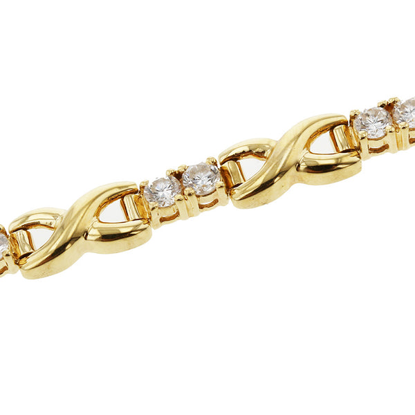 K18YG イエローゴールド ダイヤ1.52ct ブレスレット レディース 【中古】