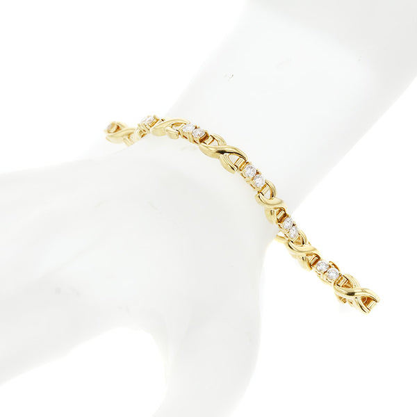 K18YG イエローゴールド ダイヤ1.52ct ブレスレット レディース 【中古】