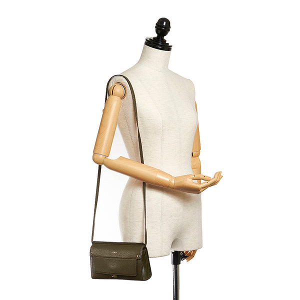 フルラ モスグリーン レザー ショルダーウォレット 斜め掛け レディース Furla 【中古】