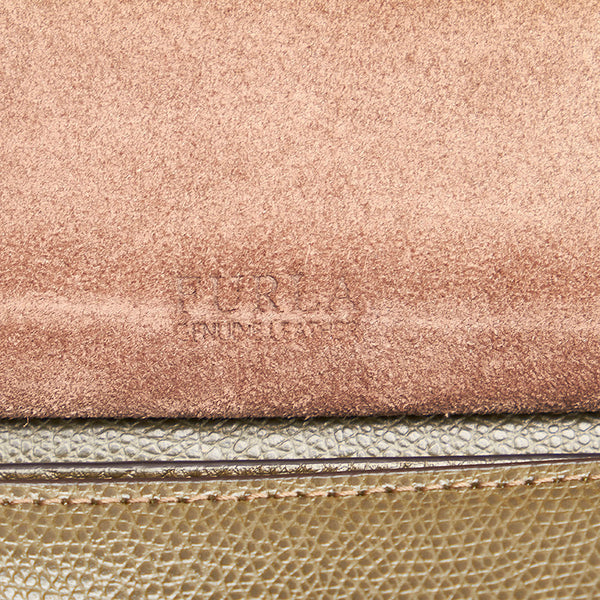 フルラ モスグリーン レザー ショルダーウォレット 斜め掛け レディース Furla 【中古】