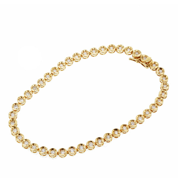 K18YG イエローゴールド ダイヤ1.0ct ブレスレット レディース 【中古】