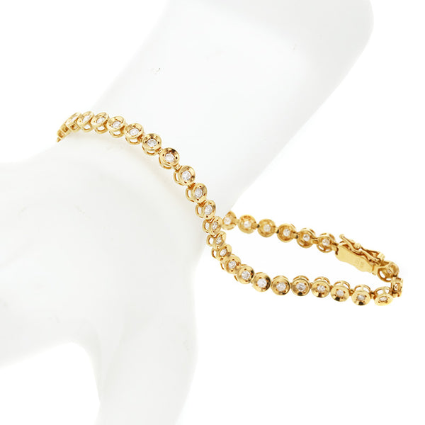 K18YG イエローゴールド ダイヤ1.0ct ブレスレット レディース 【中古】