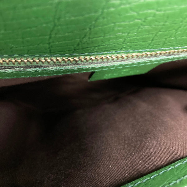 グッチ GGキャンバス ホースビット 131474 グリーン ブラウン キャンバス レザー ショルダーバッグ レディース GUCCI 【中古】