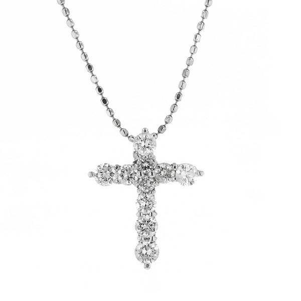 Pt900 プラチナ Pt850 プラチナ ダイヤ0.51ct ネックレス レディース 【中古】