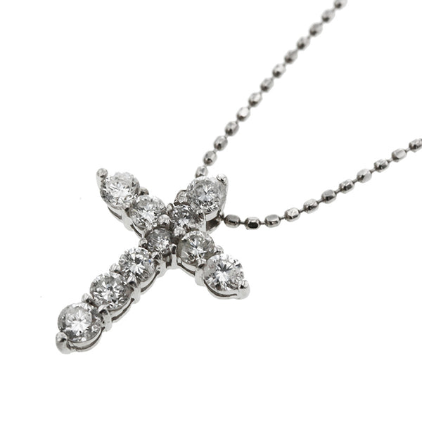 Pt900 プラチナ Pt850 プラチナ ダイヤ0.51ct ネックレス レディース 【中古】