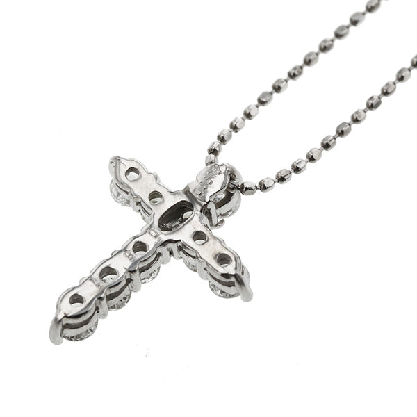 Pt900 プラチナ Pt850 プラチナ ダイヤ0.51ct ネックレス レディース 【中古】