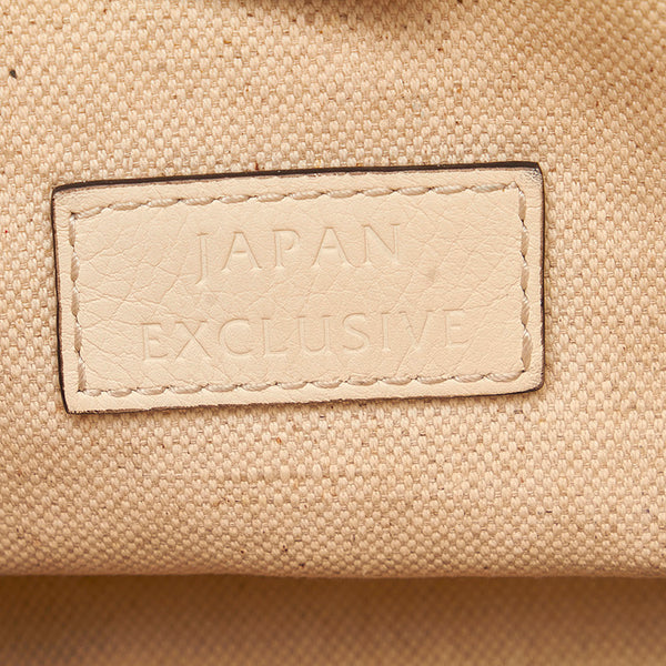 グッチ GGリボン ハーバリウム 432684 ホワイト ブルー キャンバス レザー トートバッグ レディース GUCCI 【中古】