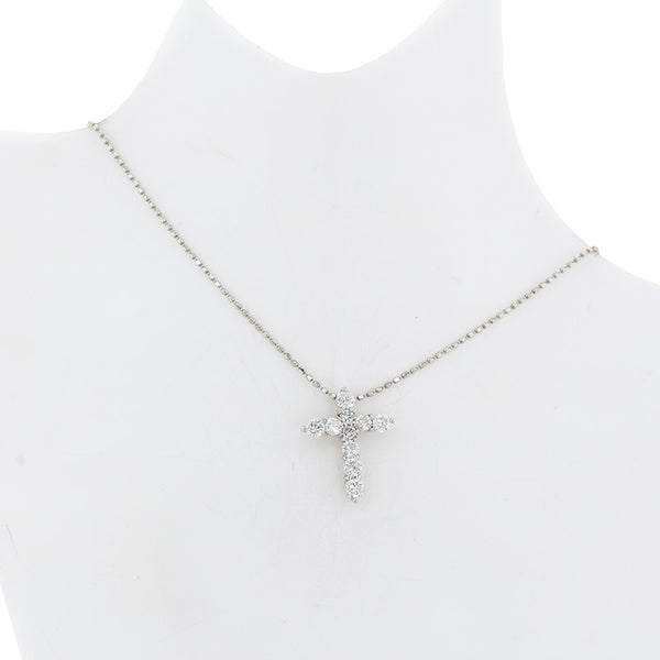 Pt900 プラチナ Pt850 プラチナ ダイヤ0.51ct ネックレス レディース 【中古】