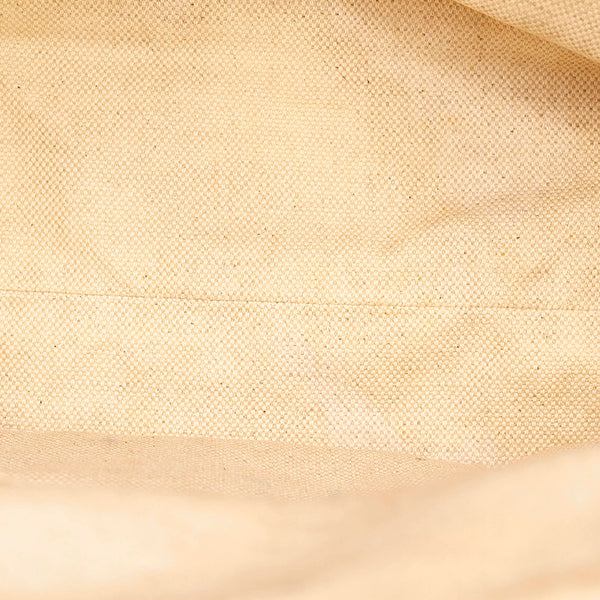 グッチ GGリボン ハーバリウム 432684 ホワイト ブルー キャンバス レザー トートバッグ レディース GUCCI 【中古】