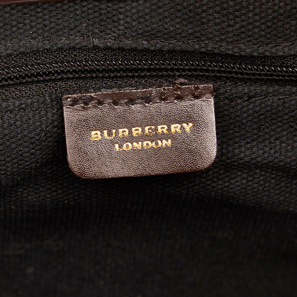 バーバリー ノバチェック ベージュ ブラウン PVC レザー ショルダーバッグ レディース BURBERRY 【中古】