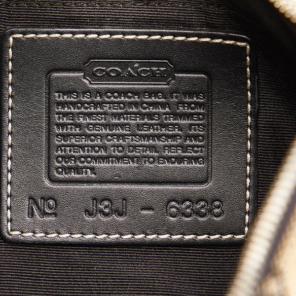 コーチ ブラック キャンバス レザー 斜め掛け ショルダーバッグ レディース COACH 【中古】