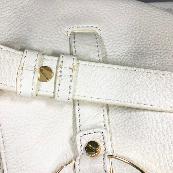 トリーバーチ アマンダ ホワイト レザー ショルダーバッグ トートバッグ レディース Tory Burch 【中古】