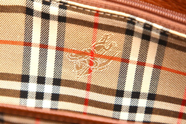 バーバリー ブラウン 茶 レザー ハンドバッグ レディース BURBERRY 中古