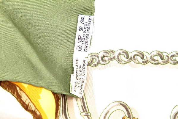 エルメス カレ LE MORS A LA CONETABLE 轡の気品 グリーン 緑 シルク スカーフ レディース HERMES 中古