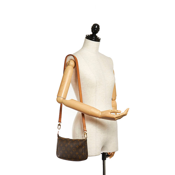 ルイ ヴィトン モノグラム ポシェットアクセソワール M51980 ブラウン PVC レザー ポーチ レディース LOUIS VUITTON 【中古】