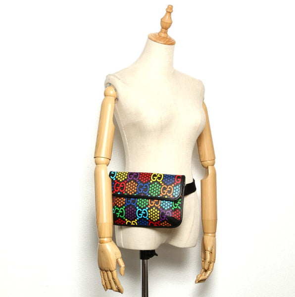 グッチ サイケデリック 598118 マルチカラー レザー ウエストバッグ レディース GUCCI 中古
