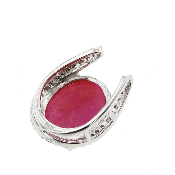 Pt900 プラチナ スタールビー11.38ct ダイヤ0.33ct ペンダントトップ レディース 【中古】