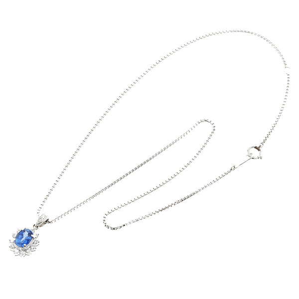 Pt900 プラチナ Pt850 プラチナ サファイア1.61ct ダイヤ0.52ct ネックレス レディース 【中古】