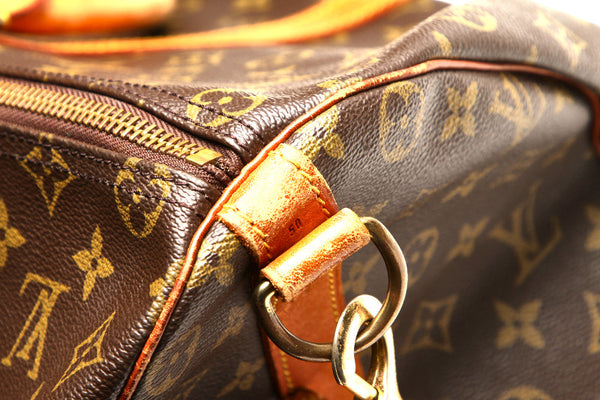 ルイ ヴィトン モノグラム キーポル バンドリエール 50 M41416 ブラウン 茶 PVC レザー ボストンバッグ ユニセックス LOUIS VUITTON 中古