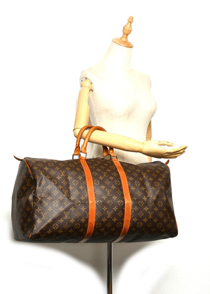 ルイ ヴィトン モノグラム キーポル 55 M41424 ブラウン 茶 PVC レザー ボストンバッグ ユニセックス LOUIS VUITTON 中古