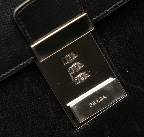 プラダ ブラック レザー ビジネスバッグ メンズ PRADA 中古